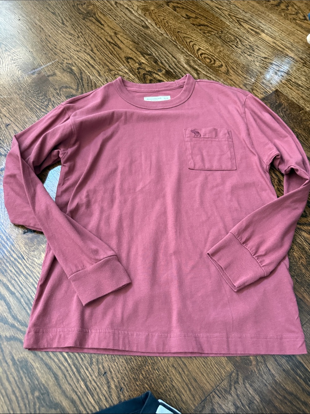 abercrombie kids Long-Sleeve Pocket Tee in Dusty Rose